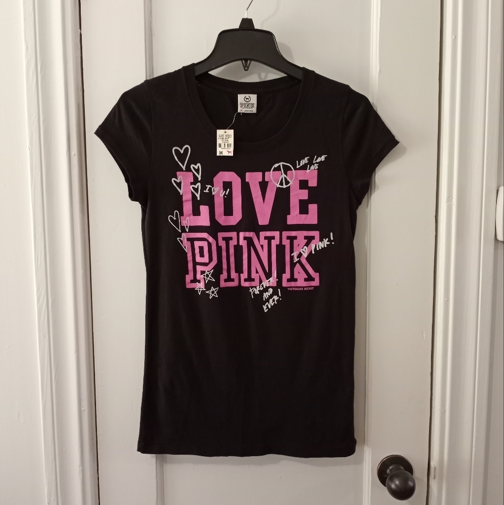 Pink Victorias Secret University Of Pink Tee Shirt Women's Size Medium